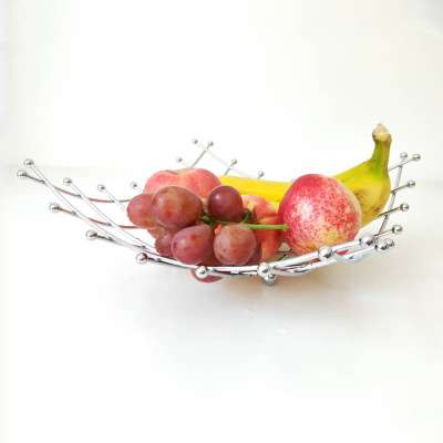 厂家直销欧式不锈钢水果篮钢珠篮子 创意时尚家居水果蔬菜篮
