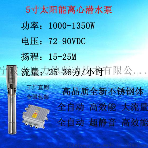 太阳能不锈钢深井用潜水泵 5寸大流量1000W-1350W农业灌溉水泵